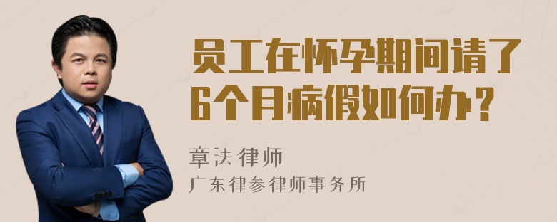 员工在怀孕期间请了6个月病假如何办？