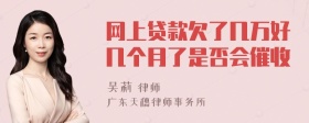 网上贷款欠了几万好几个月了是否会催收