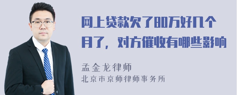 网上贷款欠了80万好几个月了，对方催收有哪些影响