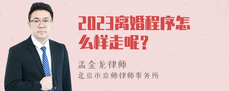 2023离婚程序怎么样走呢？