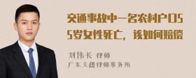 交通事故中一名农村户口55岁女性死亡，该如何赔偿