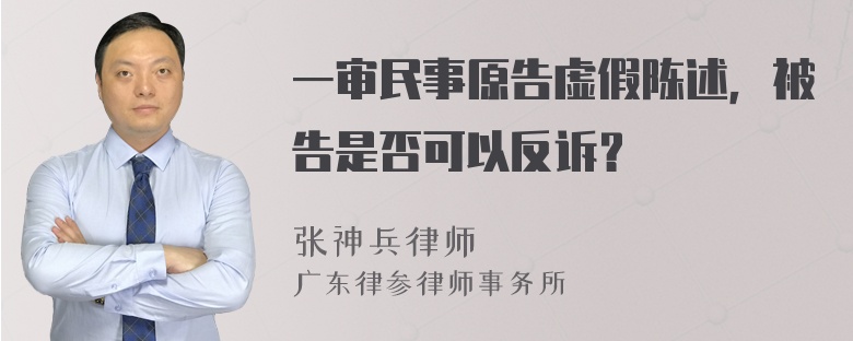 一审民事原告虚假陈述，被告是否可以反诉？