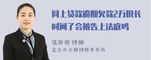 网上贷款逾期欠款2万很长时间了会被告上法庭吗