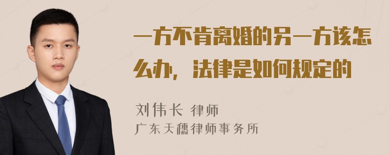 一方不肯离婚的另一方该怎么办，法律是如何规定的