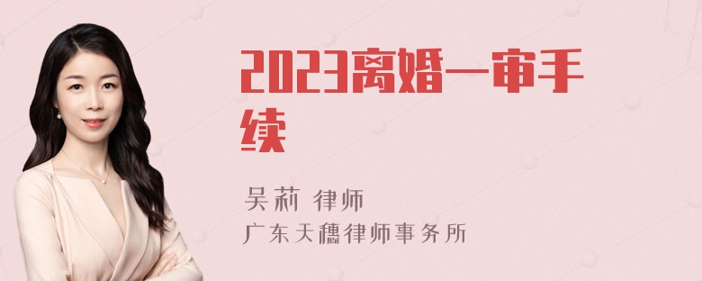 2023离婚一审手续