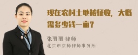 现在农村土地被征收，大概需多少钱一亩？