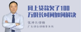 网上贷款欠了100万很长时间如何解决