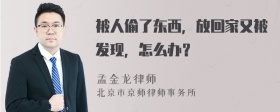 被人偷了东西，放回家又被发现，怎么办？