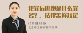 犯罪后逃跑是什么罪名？，法律怎样规定