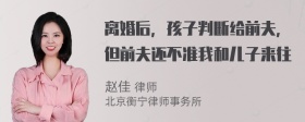 离婚后，孩子判断给前夫，但前夫还不准我和儿子来往