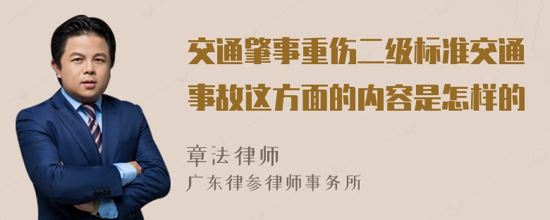 交通肇事重伤二级标准交通事故这方面的内容是怎样的