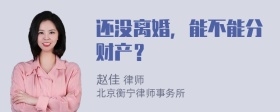 还没离婚，能不能分财产？