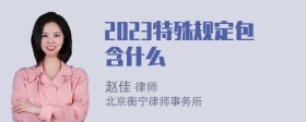 2023特殊规定包含什么