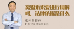 离婚诉讼要进行调解吗，法律依据是什么