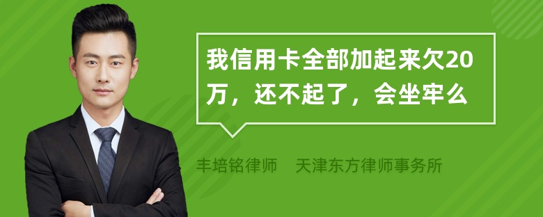 我信用卡全部加起来欠20万，还不起了，会坐牢么