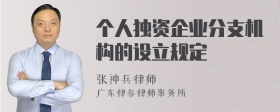 个人独资企业分支机构的设立规定