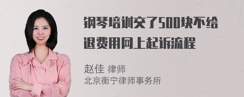 钢琴培训交了500块不给退费用网上起诉流程