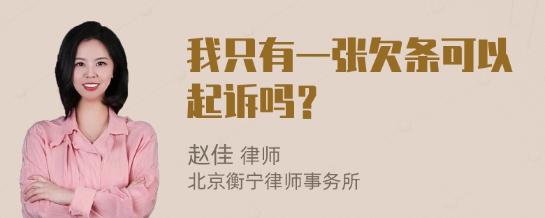 我只有一张欠条可以起诉吗？