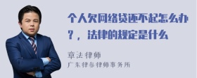 个人欠网络贷还不起怎么办？，法律的规定是什么