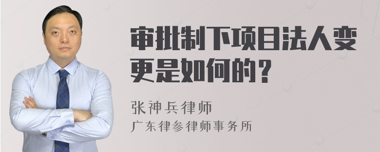 审批制下项目法人变更是如何的？