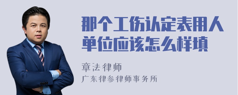 那个工伤认定表用人单位应该怎么样填