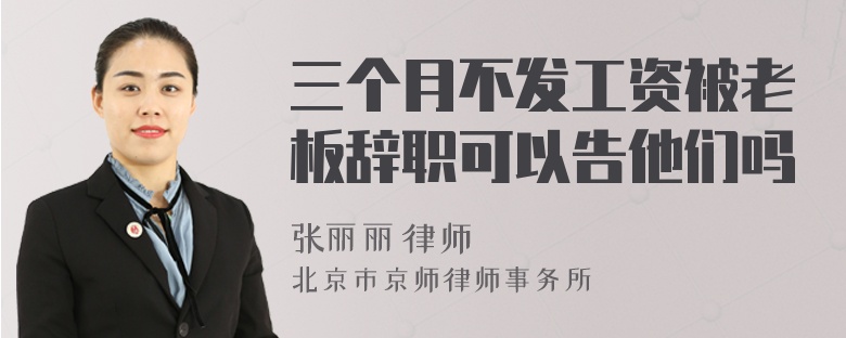 三个月不发工资被老板辞职可以告他们吗