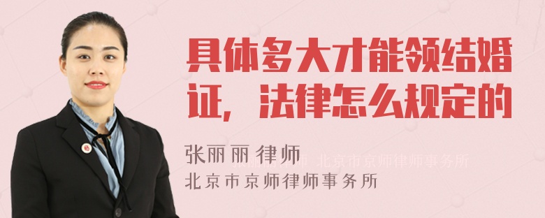 具体多大才能领结婚证，法律怎么规定的