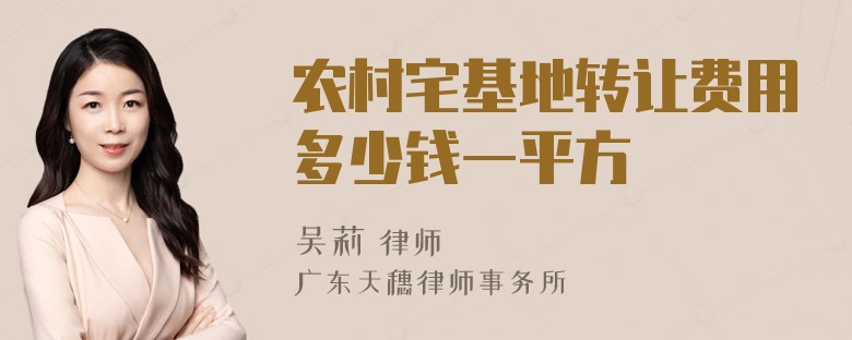 农村宅基地转让费用多少钱一平方