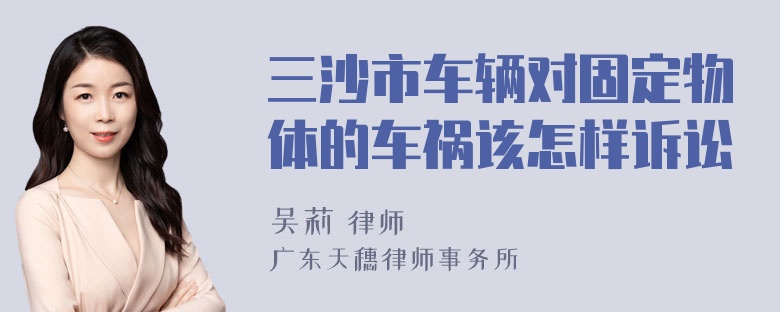 三沙市车辆对固定物体的车祸该怎样诉讼