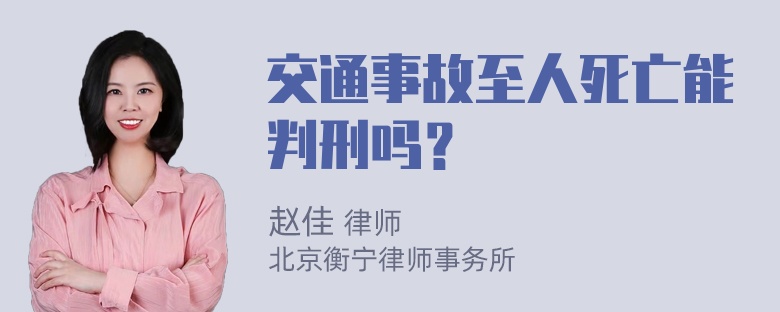 交通事故至人死亡能判刑吗？