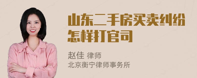 山东二手房买卖纠纷怎样打官司