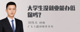 大学生没就业能办低保吗？