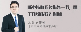 断中指和无名指各一节，属于几级伤残？谢谢！