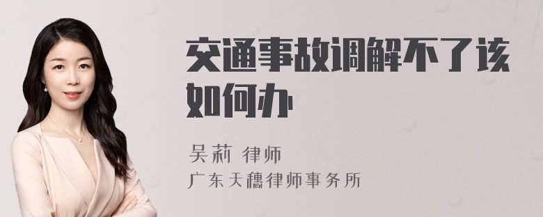 交通事故调解不了该如何办