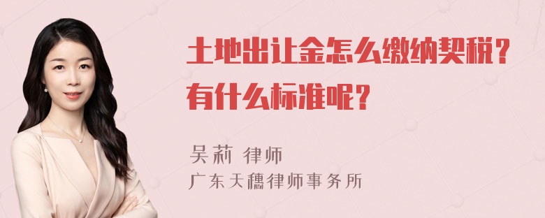 土地出让金怎么缴纳契税？有什么标准呢？