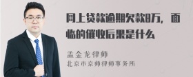 网上贷款逾期欠款8万，面临的催收后果是什么