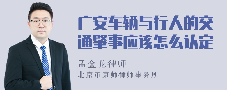 广安车辆与行人的交通肇事应该怎么认定