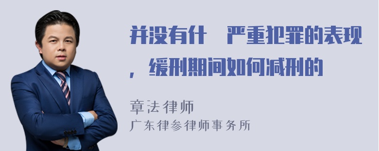 并没有什麼严重犯罪的表现，缓刑期间如何减刑的