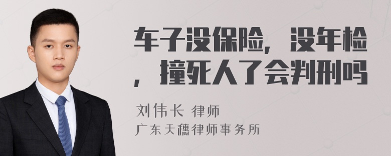 车子没保险，没年检，撞死人了会判刑吗