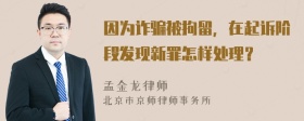 因为诈骗被拘留，在起诉阶段发现新罪怎样处理？