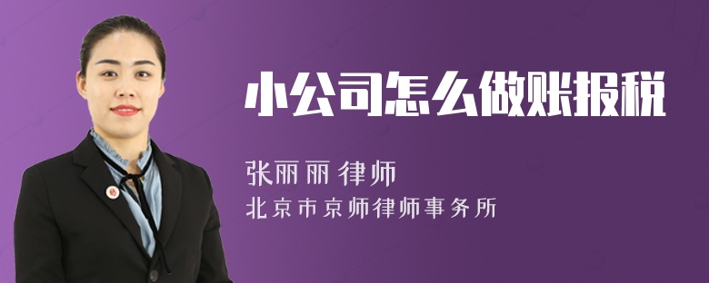 小公司怎么做账报税