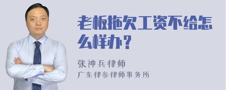 老板拖欠工资不给怎么样办？