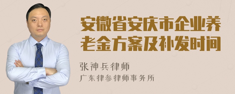 安微省安庆市企业养老金方案及补发时间