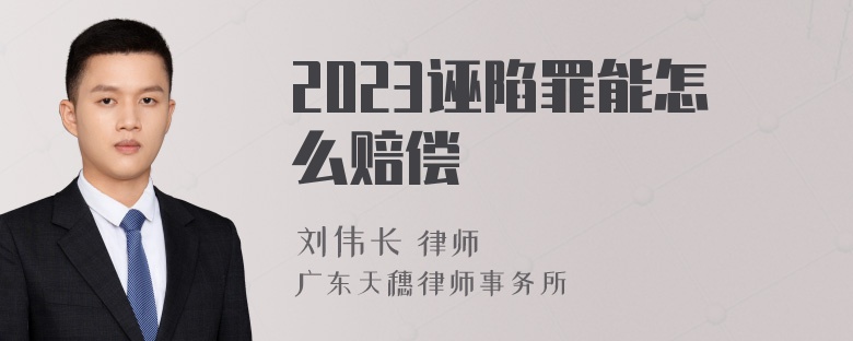 2023诬陷罪能怎么赔偿