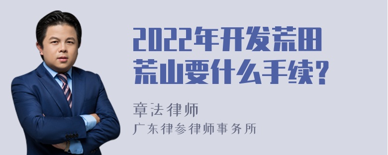 2022年开发荒田荒山要什么手续？