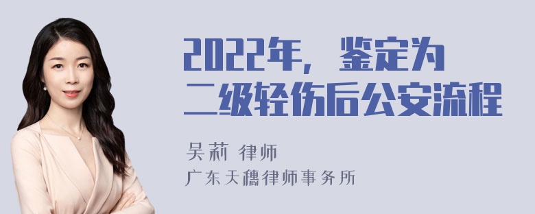 2022年，鉴定为二级轻伤后公安流程