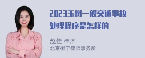 2023玉树一般交通事故处理程序是怎样的