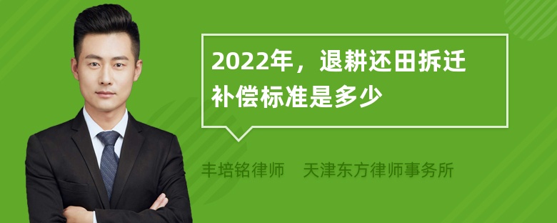 2022年，退耕还田拆迁补偿标准是多少