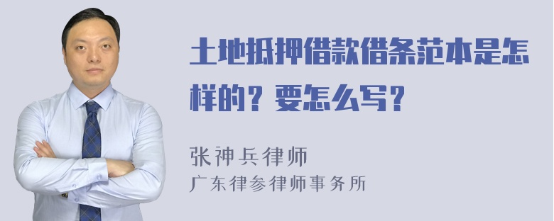 土地抵押借款借条范本是怎样的？要怎么写？