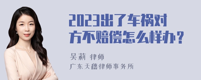 2023出了车祸对方不赔偿怎么样办？